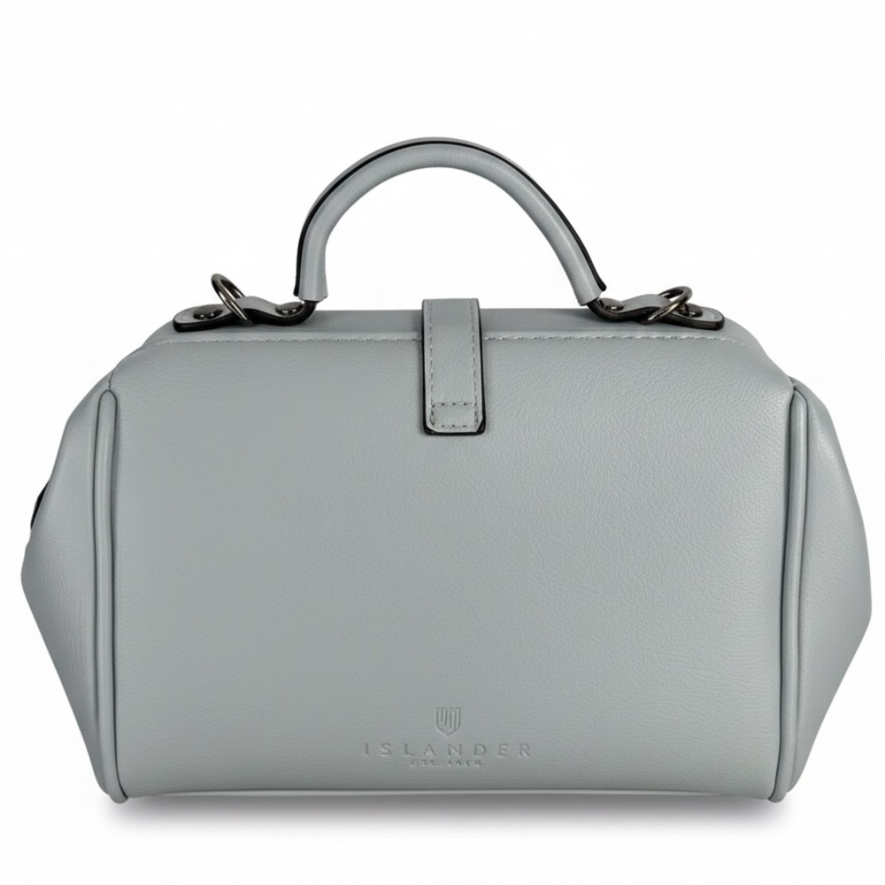 Islander UK Harris Tweed Medium Doctor Bag Blue Tartan Satchel NWOT - Picture 11 of 14